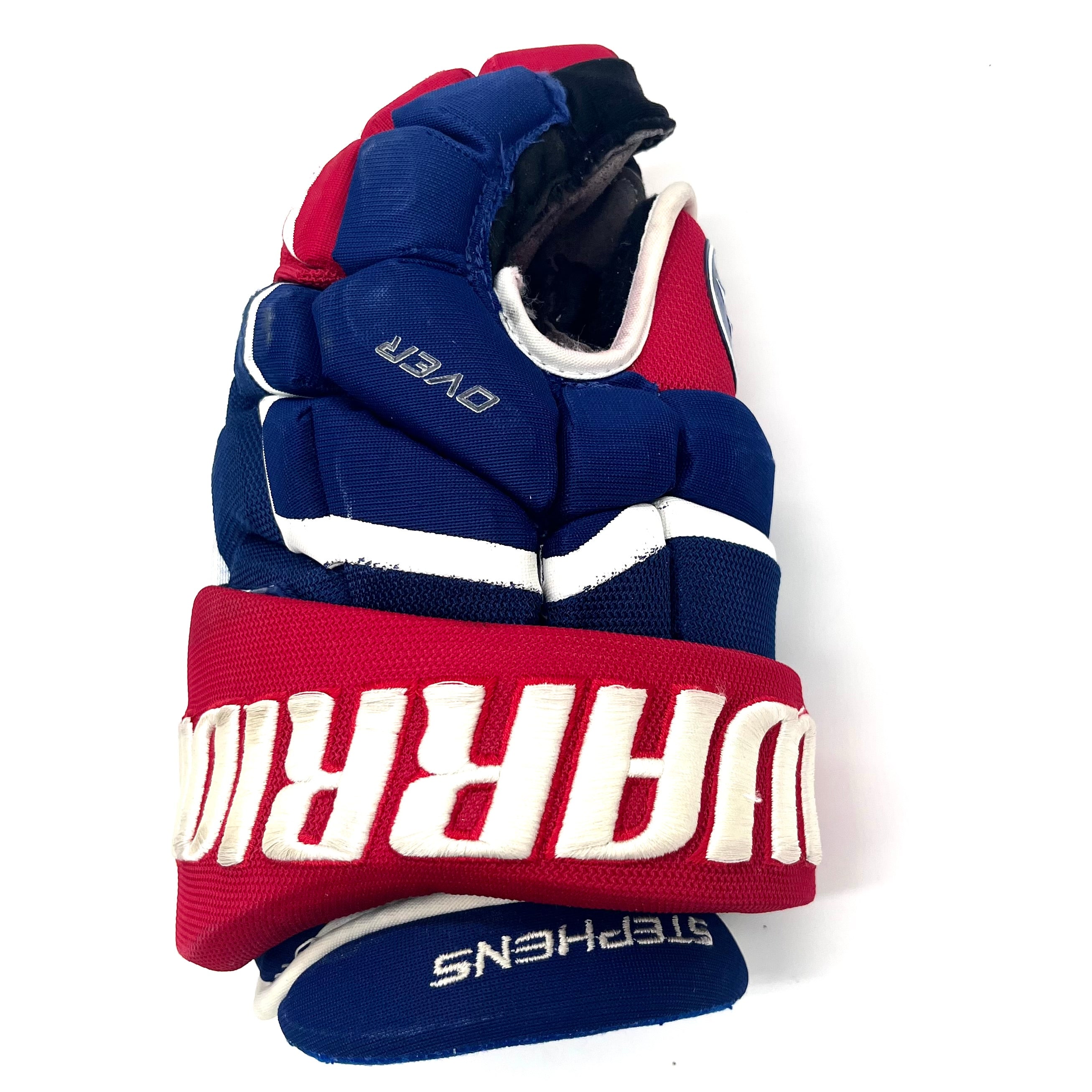 Warrior Covert QRL - Gant d'occasion NHL Pro Stock - Mitchell Stephens (Bleu/Rouge/Blanc)